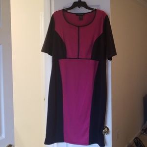 Black & Pink Color Block Dress